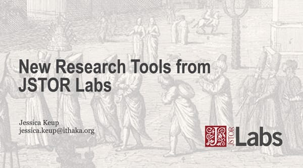 New Research Tools from JSTOR Labs