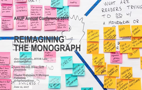 Reimagining the Monograph